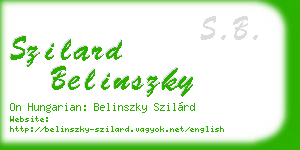 szilard belinszky business card