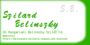szilard belinszky business card